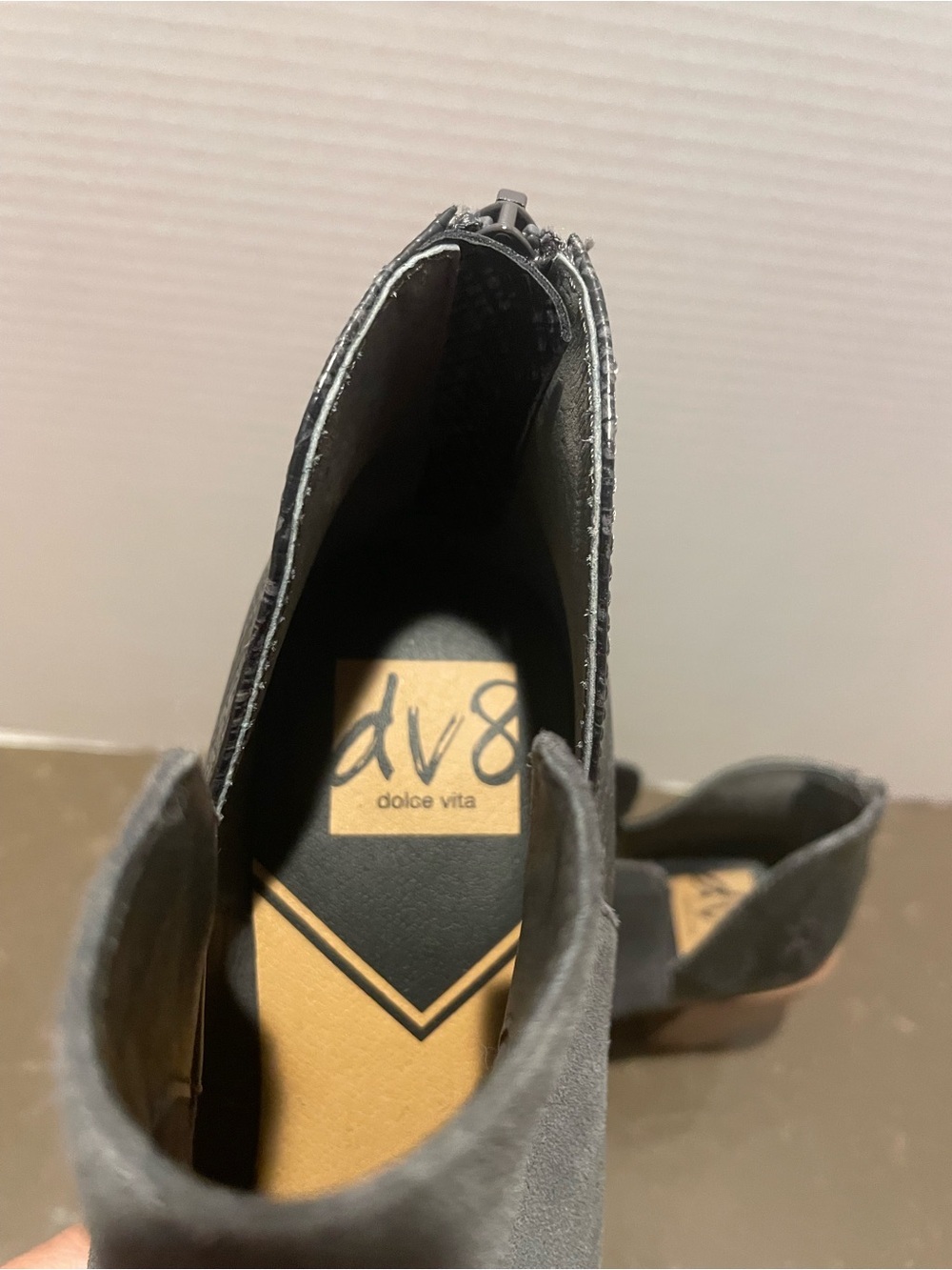 DV by Dolce Vita Charcoal Gray Suede Ankle Booties - Picture 4 of 6